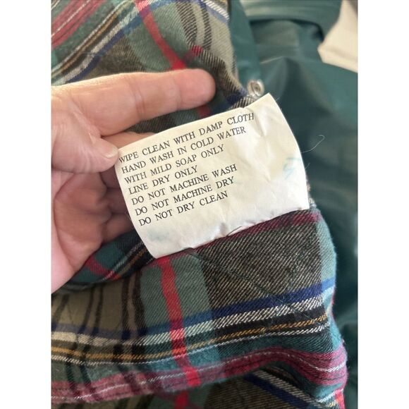 Misty Harbor Womens Raincoat Size L Vintage Any Time Slicker Green Long 100% PVC - Picture 8 of 10